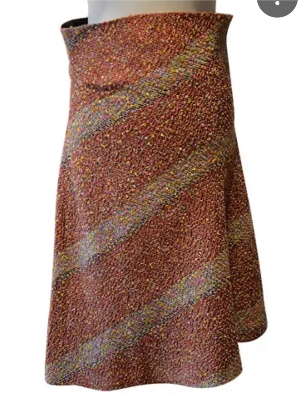 Jil Sander Brown Speckled Tweed Midi A-Line Skirt